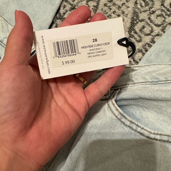 NWT WeWoreWhat Light Distressed Straight Jeans - Picture 4 of 5